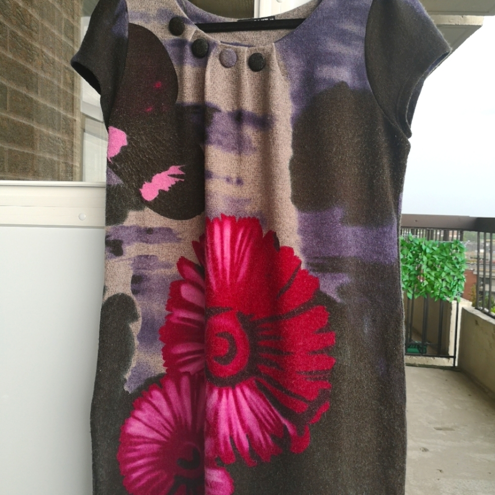 Printed Wool Dress